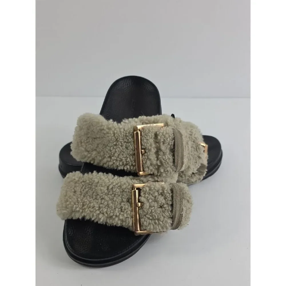 All Saints Sian Shearling Women's Sandals Size 7